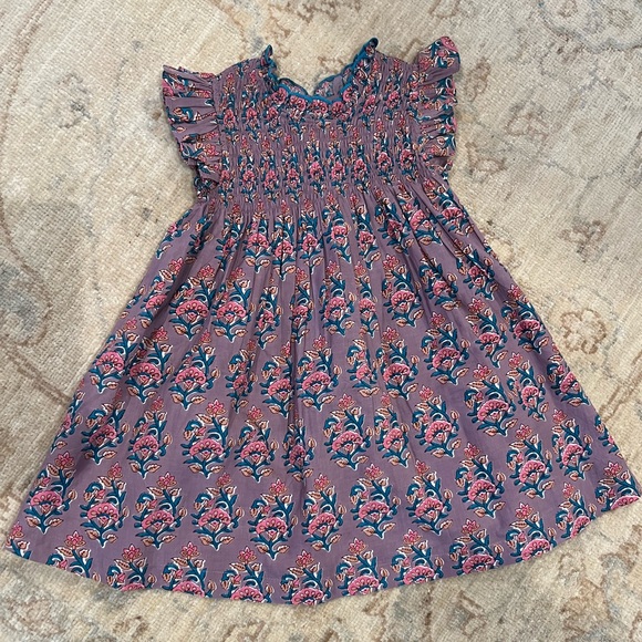 Girls Stevie Dress - Lavender Posey Block Print, 2, NWOT - Picture 3 of 4